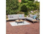 Siena Garden , Anthrazit, Teakfarben , Metall, Holz , Teakholz , Füllung: Schaumstoff,Schaumstoff , einzeln stellbar , 172x70x84 cm , FSC 100% , wetterbeständig, Ablage ,