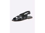 Sandale HEINE, Damen, Gr. 37, schwarz, Leder, Schuhe Sandale