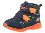 Winterstiefel SKECHERS "ILLUMI-BRIGHTS", Mädchen, Gr. 24, navy, orange, Lederimitat, kontrastfarbene Details, Schuhe Winterstiefel, Winterstiefel mit Blinkfunktion, Größenschablone zum Download
