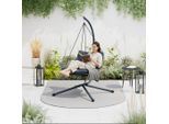 Beldano , Schwarz, Dunkelgrau , Metall , Füllung: Polyester , 196 cm , Gartenmöbel, Relaxmöbel, Hängesessel