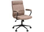 Mid.you Drehstuhl, Schwarz, Hellbraun, Metall, Textil, Drehkreuz, 60x99-109x64 cm, Sitzfläche 360° drehbar, Arbeitszimmer, Bürostühle, Drehstühle