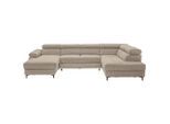 Stylife Wohnlandschaft Combo, Schlamm, Metall, 5-Sitzer, Ottomane rechts, U-Form, 333x206 cm, Made in EU, Liegefunktion, Rücken echt, Wohnzimmer, Sofas & Couches, Wohnlandschaften, Wohnlandschaften in U-Form