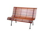Gartenbank MCW-F97, Sitzbank Parkbank Holzbank, 2-Sitzer Gusseisen Holz 122cm 22kg ~ braun