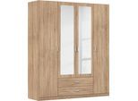 Kleiderschrank RAUCH "Schrank Garderobe Ankleide GAMMA Breiten 91/136/181/226/271/315/360 cm", eiche sonoma, griffe alu, B:181cm H:210cm T:54cm, Holzwerkstoff, Schränke, Kleiderschrank, verschiedene Griff-Varianten, mit Spiegel TOPSELLER MADE IN GERMANY