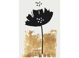 Fototapete LIVING WALLS "ARTist Black Poppy", schwarz-weiß (gold, schwarz, weiß), B:2m L:2,8m, Vlies, Tapeten, Vlies, Wand, Schräge