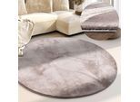 Teppich VILLEROY & BOCH "Leon", grau (hellgrau), H:15mm Ø:200cm, Polyester, Teppiche, Teppich, Langflor, Shaggy, einfarbig, flauschig, weich, glänzend, modern, uni