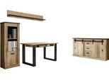 Schrank-Set HOME AFFAIRE "SHERWOOD", braun (old style hell dekor), B:352cm H:200cm T:60cm, Kastenmöbel-Sets, Büromöbel-Set, Büromöbel Set in Holz Dekor, mit Scheunentorbeschlag aus Metall