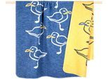 Wohndecke PAD "SEAGULL", bunt (blau, gelb), B:150cm L:200cm, Mischgewebe, Wohndecken, Wohndecke, Made in Europe, Wendefunktion, Motiv Möwen, 150x200 cm