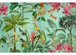 Fototapete LIVING WALLS "ARTist Tropical Paradise", bunt (grün, orange, rosa), B:4m L:2,7m, Vlies, Tapeten, Vlies, Wand, Schräge