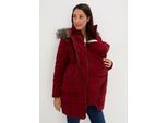bonprix 3-in-1 warm wattierte Umstands- und Tragejacke, rot, Gr.50, Wattierte Schwangerschaftsjacke für die Schwangerschaft und danach
