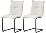 Esszimmerstuhl HOME AFFAIRE "SARNIA, 2er Set, mit Metallgestell in matt schwarz", beige (schwarz matt, pulverbeschichtet, creme), B:46cm H:89cm T:57cm, Metall, Polyester, Stühle, Esszimmerstuhl, in verschiedenen Farben, Belsatbarkeit pro Stuhl 120 kg