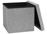 Sitztruhe VCM "Stoff Sitztruhe Sitzbank Truhe Box Hocker Boxas", grau, B:38cm T:38cm, Obermaterial: 100% Textilmaterial TEXMAT., Sitzbänke