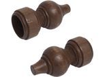 Gardinenstangen-Endstück LIEDECO, braun (nussbaum), Ø:2,8cm, Gardinenstangenendstücke, Gardinenstangen-Endstück, für Gardinenstange Ø 28 mm