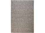 Wollteppich KAYOOM "Darleen 685", grau (silber), B:160cm H:20mm L:230cm, Wolle, Teppiche, Kurzflor, Handgewebt, Modernes Muster, Uni, Wolle