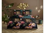 Wendebettwäsche DESCANSO "Mizz", blau (petrol), B/L: 155cm x 220cm, 1 Stk., 1 Stk., Satin, B/L: 80cm x 80cm, 2 Stk., Satin, Obermaterial: 100% Baumwolle, Bettwäsche, Wendebettwäsche, Baumwolle, Mako Satin, 135x200, Biese, Reißverschluss, Wende, Leopard