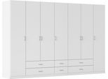 Drehtürenschrank RAUCH "Kleiderschrank Garderobe GAMMA Breiten 91/136/181/226/271/315/360 cm", alpinweiß, griffe alu, B:315cm H:210cm T:54cm, Holzwerkstoff, Schränke, Drehtürenschrank, mit Schubladen, verschiedene Griff-Varianten TOPSELLER MADE IN GERMANY