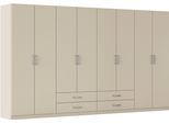 Drehtürenschrank RAUCH "Kleiderschrank Garderobe GAMMA Breiten 91/136/181/226/271/315/360 cm", beige (champagner), griffe chrom, B:360cm H:210cm T:54cm, Holzwerkstoff, Schränke, Drehtürenschrank, mit Schubladen, verschiedene Griff-Varianten TOPSELLER MADE IN GERMANY