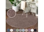 Hochflor-Teppich CARPET CITY "City Shaggy", braun, H:30mm Ø:200cm, Polypropylen, Teppiche, Teppich Langflor, Uni, Shaggy, flauschig-weich