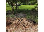 Gardenson , Rostfarben , Metall , 40x92x39 cm , Tisch klappbar, Stuhl klappbar , Gartenmöbel, Balkonmöbel, Balkonmöbel-Sets