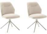 4-Fußstuhl MCA FURNITURE, beige (creme, edelstahlfarben, creme), B:52cm H:89cm T:64cm, Polyester, Stühle, 180 drehbar