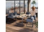 Beldano , Grau , Metall , 58x85x55 cm , ISO 9001, Bsci, FSC 100% , wetterbeständig, lichtecht , Gartenmöbel, Gartensessel, Gartenstühle