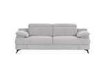 Livetastic , Silberfarben , Textil , 205x80x104 cm , Made in EU , Rücken echt, Armteil links, Armteil rechts ,