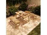Beldano , Akaziefarben , Holz , Akazie , teilmassiv , FSC 100% , Gartenmöbel, Gartenmöbel-Sets, Gartengarnituren