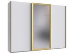Schwebetürenschrank Katar Weiß/Goldfarben