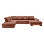 Wohnlandschaft Rigatti Koralle Cord mit Bettkasten