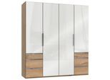 Drehtürenschrank Level 36D mit Laden ca. 200 cm Eiche/Weiß