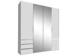 Drehtürenschrank Level 36A mit Spiegel ca. 200 cm Alpinweiß
