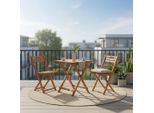 Gardenson , Naturfarben , Holz , Eukalyptusholz , massiv , 82x49x40 cm , FSC MIX , Tisch klappbar, Stuhl klappbar , Gartenmöbel, Balkonmöbel, Balkonmöbel-Sets