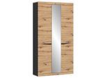 Möbelix , Anthrazit, Eiche Artisan , Holzwerkstoff , 8 Fächer , 103x196.5x39.9 cm , Garderobe, Garderobenschränke