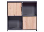 Regal Pepeto 2T ca. 77x77x30cm Anthrazit/Eiche