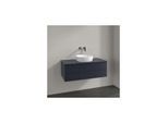 Villeroy und Boch Antao Waschtisch-Unterschrank L20150HG mit Beleuchtung, 2 Auszüge, 1000 x 360 x 500 mm, Front mit Struktur, Midnight Blue Matt Lacquer / Midnight Blue Matt Lacquer