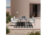 Gartentischgruppe Kanada Creme/Hellgrau
