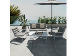 Beldano , Weiß, Hellgrau , Metall, Textil , 138x73x82.5 cm , Gartenmöbel, Loungemöbel, Loungegarnituren