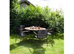 Gartentischgruppe Ellen Anthrazit/Teak 5-tlg.