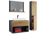 Badezimmer Lendas 4-tlg. ca. 113 cm Honigeiche/Anthr.