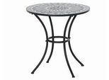 Gartentisch Mosaik ca. 60x71 cm Schwarz