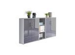 Aktenschrank Office Edition Sw Anthrazit Hochglanz/Grau