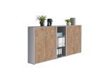 Aktenschrank Office Edition Sw Set 8 Grau/Eichefarben