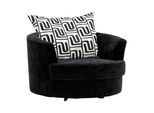 Designsessel Cabona drehbar Strukturstoff schwarz