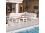 Loungegarnitur Tilly Creme Metall/Outdoorstoff +Abdeckung
