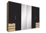 Drehtürenschrank Level 36A mit Spiegel ca.300cm Graphitfarben
