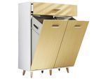 Wäscheschrank Landos M ca. 79x107x35 Weiß/Honigeiche