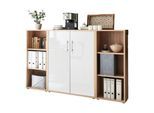 Aktenschrank Office Edition Sw Sonoma Eiche/Weiß Hochglanz