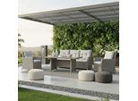 Dining-Loungeset Brentwood Grau, Kunststoffgeflecht