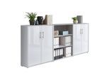 Aktenschrank Office Edition Sw Set 9 Grau/Weiß