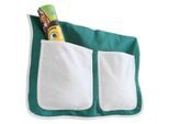 Betttasche 'Stofftasche', weiß/dunkelgrün